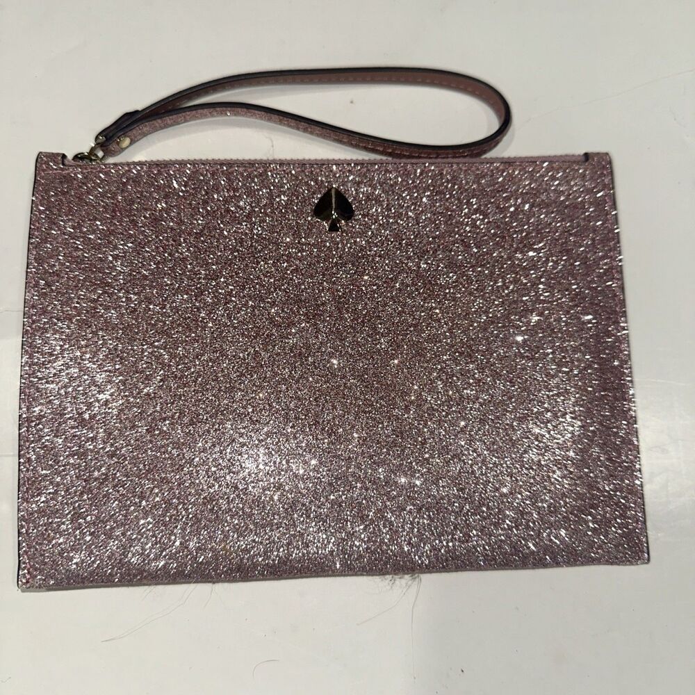 Kate Spade Pink Glitter Burgess Court small Wristlet
